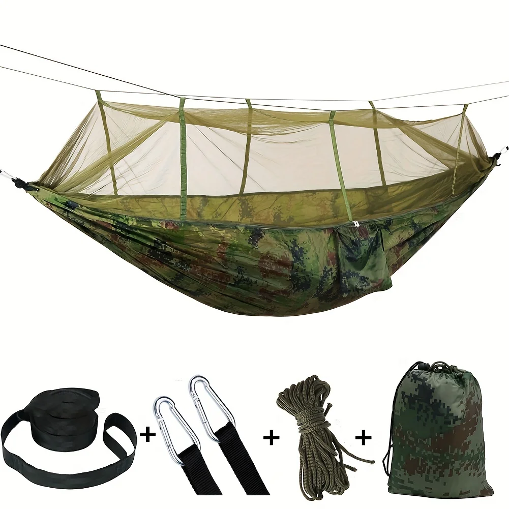 Outdoor double hammock tents with mosquito net can are portable Load capacity 200KG and for hiking, camping, and beach tourism