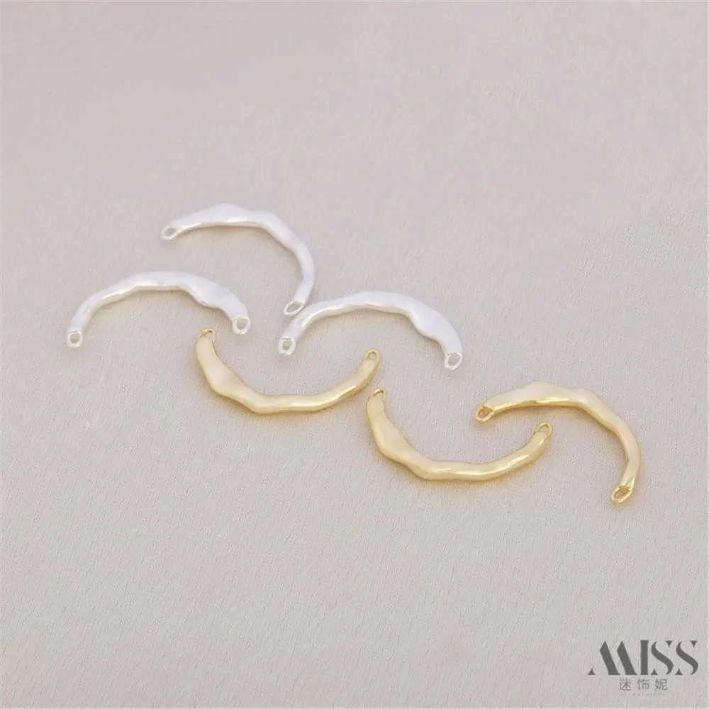 14K Gold-wrapped Irregular Finger Half Ring DIY Handmade Pearl Beaded Ring Finger Ring Jewelry Accessories