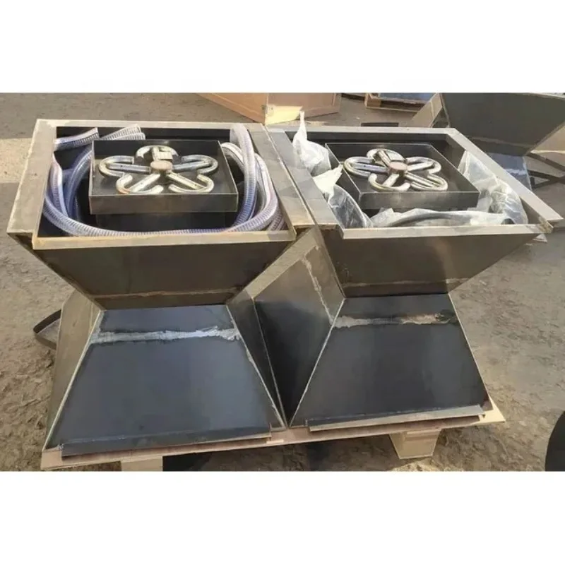 

Outdoor Firepit with Water Feature Low Smoke Square Corten Steel Fire Pit for Swimming Pool