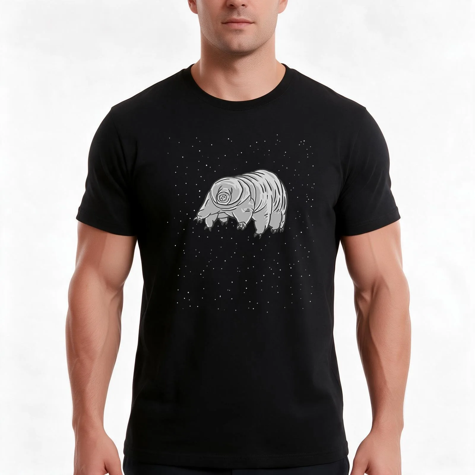 Cool Science T Shirts-Water Bear Tardigrade In Space Gifts for Women Men T-Shirt Summer Casual Cotton Tee, Unisex Men Women