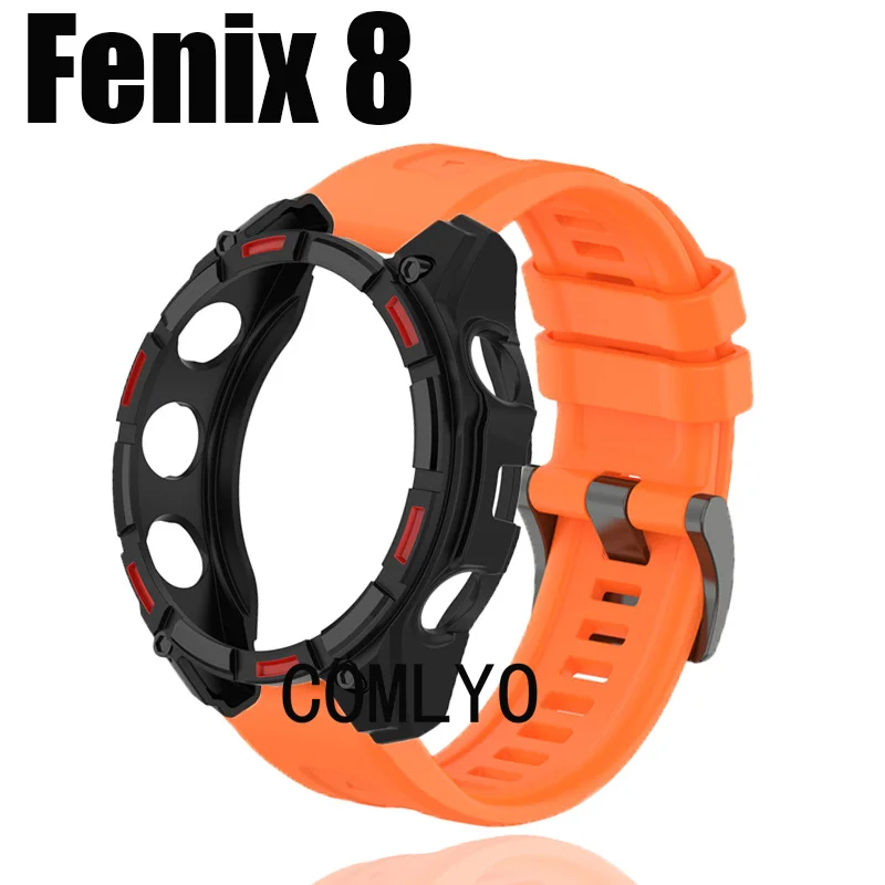 For Garmin Fenix 8 Case Smart Watch Strap Easyfit Protective Bumper Cover Silicone Soft Sports Belt