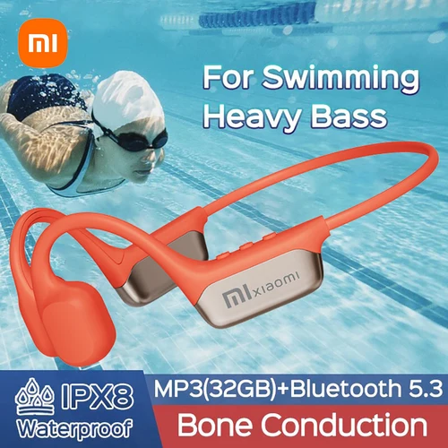 Xiaomi Mijia-auriculares Bluetooth de conducción ósea IPX8, resistentes al agua, para natación, inalámbricos, estéreo, música, MP3, deportivos, 32GB