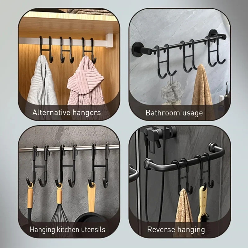 Shower Door Hooks Stainless Steel Bathroom Hooks No Drill Frameless Glass Shower Door Towel Bath Ball Hooks Shower Wiper Hooks