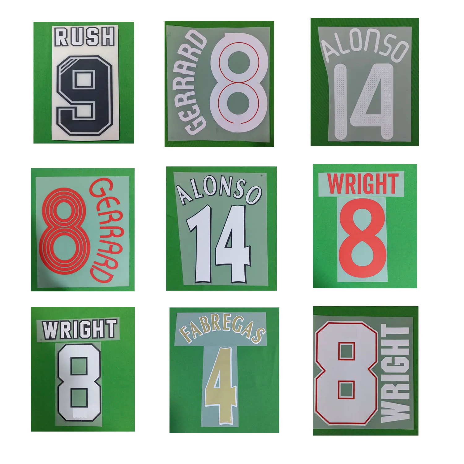 Retro Nameset Printing League Club 1996 1997 2004 2006 Customize Name Number Heat Transfer Soccer Patch Badge
