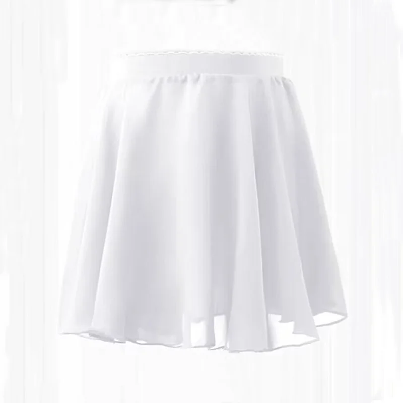 CLYFAN Girls Ballet Skirts Dance Skirt White Black Chiffon Skirts Woman Tied Mini Short Dance Skirt