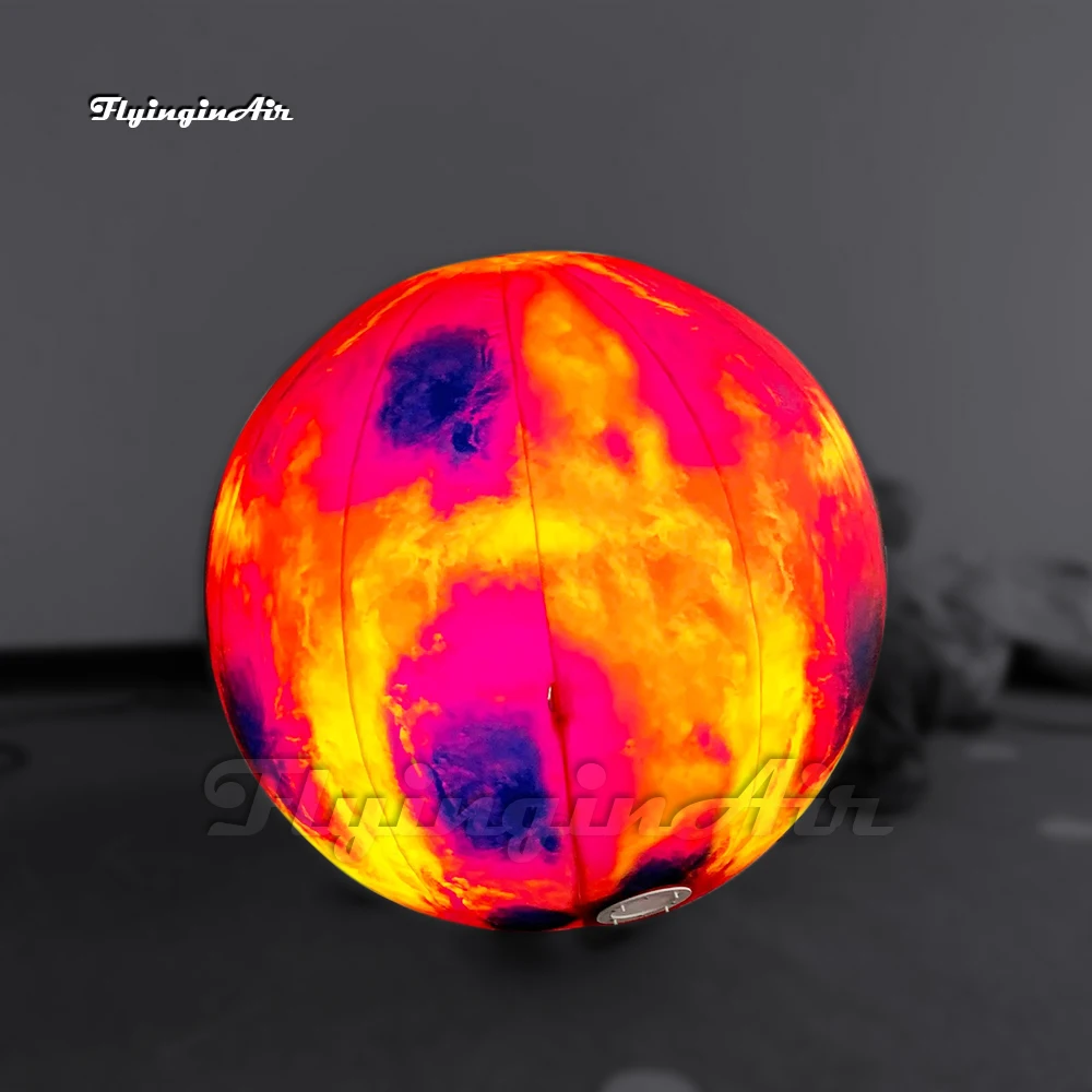 Large LED Inflatable Mars Balloon Hanging/Ground Solar System Planet Ball For Music Festival And Stage Decoration