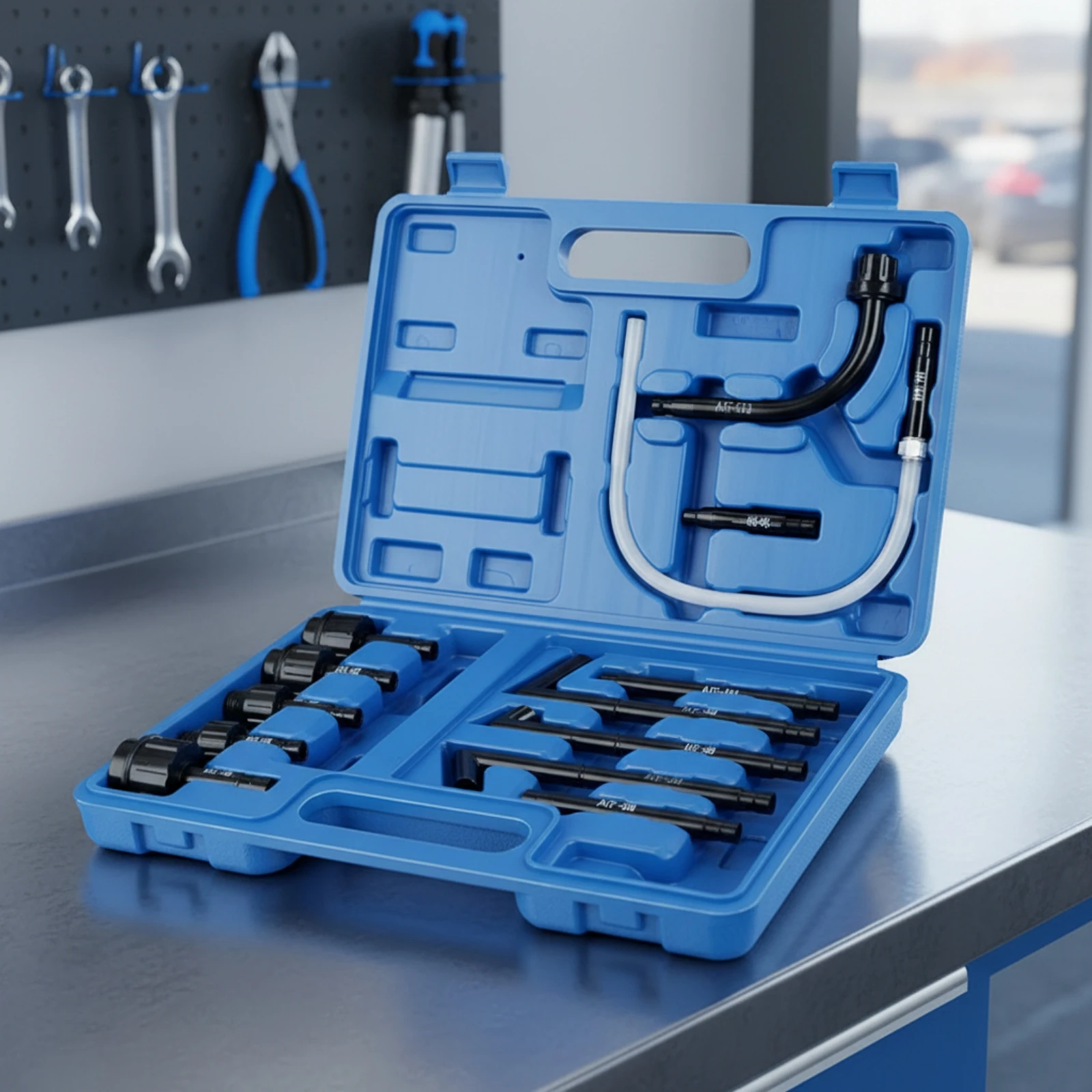 13 Pieces Gear Oil Filling Adapter Tool Kit Portable Gear Fill Adapter Set with Case Compact High-Strength