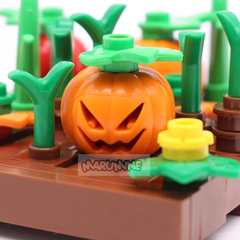 Marumine 76PCS Halloween Building Blocks Set Pumpkin MOC Bricks DIY Parts Accessories Compatible 20693 Vampires Ghosts Monster