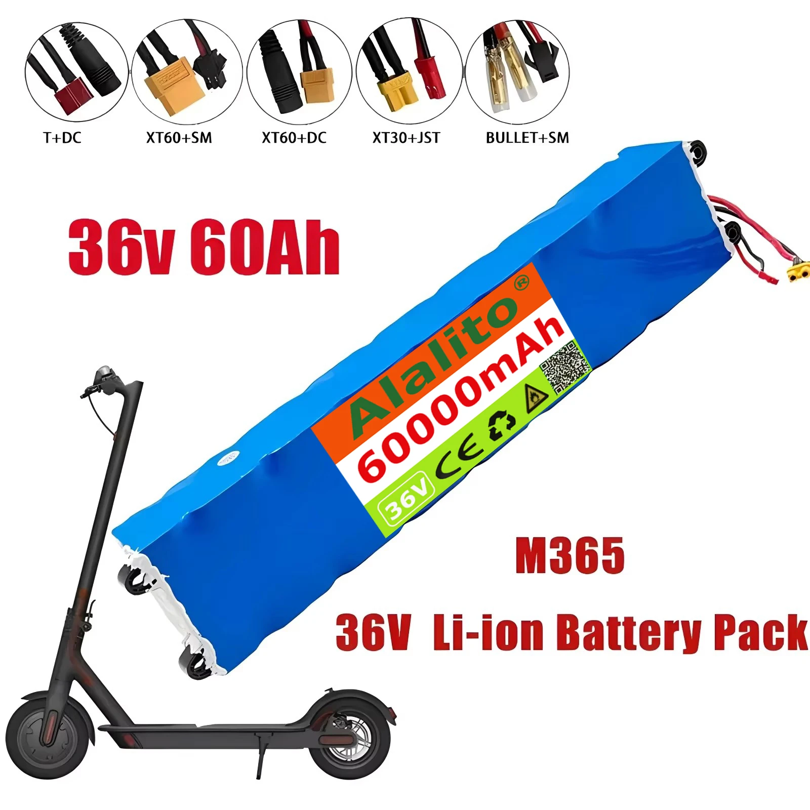 

100% 36V 60Ah Scooter Battery Pack for Xiaomi Mijia M365 36V 60000mAh Battery pack Electric Scooter BMS Board for Xiaomi M365