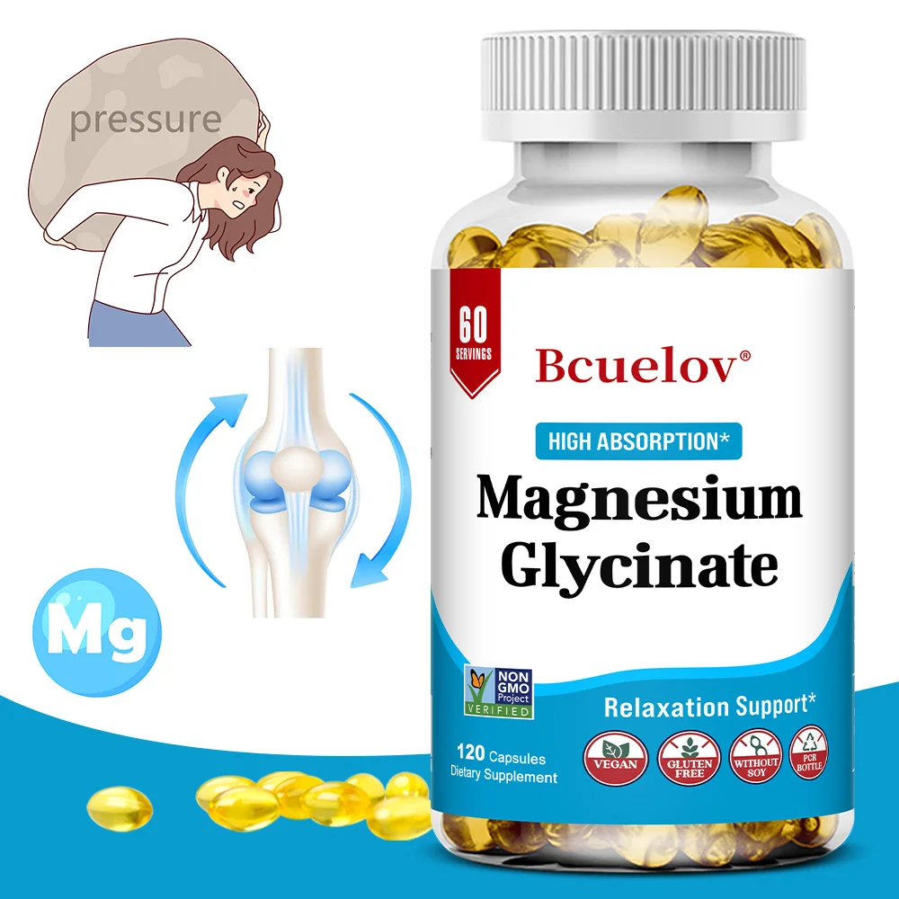 

Magnesium Glycine Capsules - High Absorption Form - Support Energy Metabolism, Improve Mood and Sleep, Gluten-free