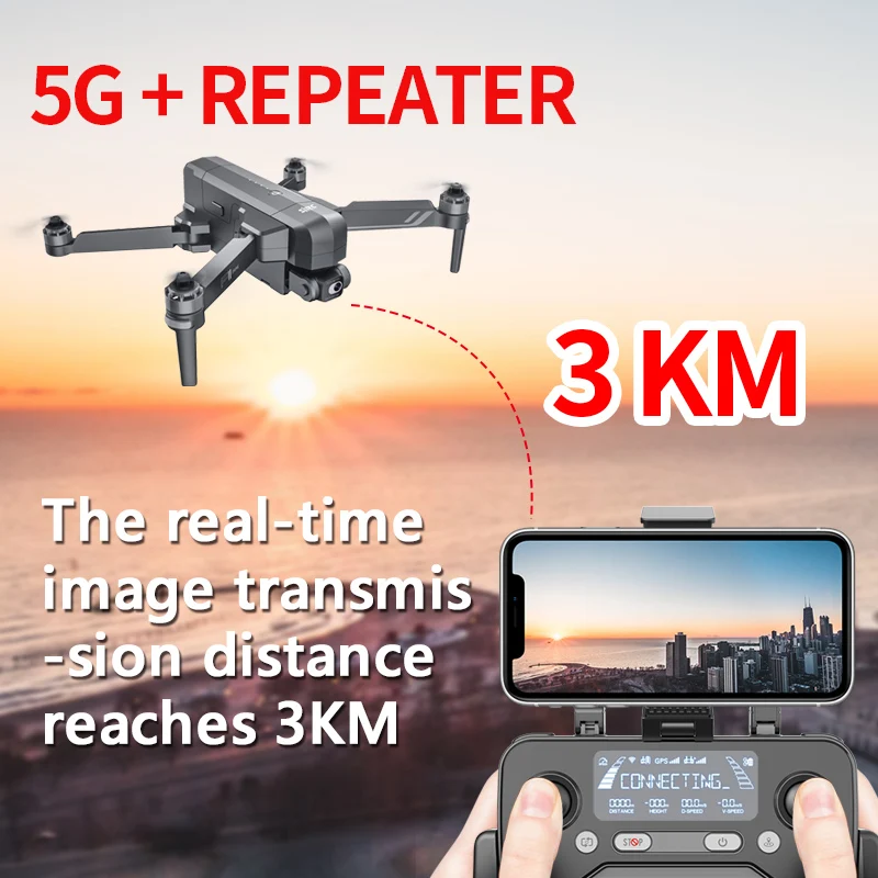 Drone F11 F11S z kamerą 4K Pro Profesional 3KM 5G WIFI GPS z EIS 2-osiowy Anti-Shake Gimbal FPV bezszczotkowy Quadcopter RC Dron