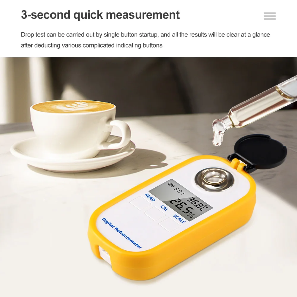 Imagem -02 - Auto Refratômetro para Café Hidrômetro Brix Medidor de Concentração Tds Detector Tester Medidor de Açúcar de Medida Digital 2-in1