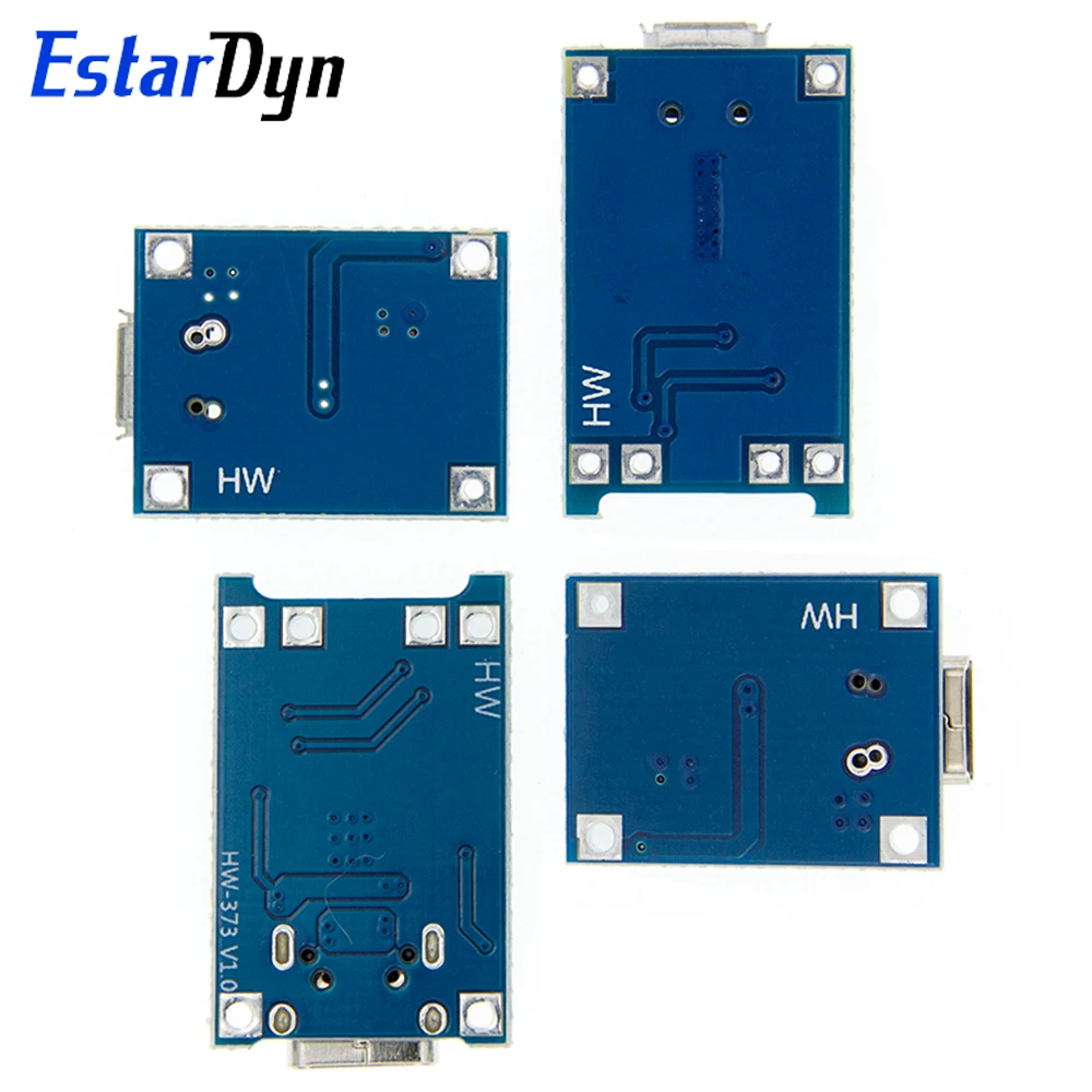 Estardyn 5Pcs TP4056 1S 3.7V 18650 Li-ion Battery Charger Module 5V 1A Micro/Type-C/Mini USB Dual Protection Board