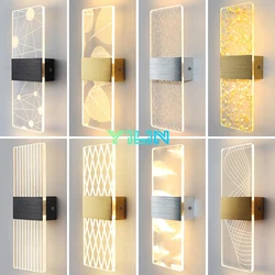 Indoor Acrylic Wall Lamp 6W Modern LED Wall Light Nordic Sconce Lamps Balcony Aisle Bedside Lights For Home Decoration AC85-265V