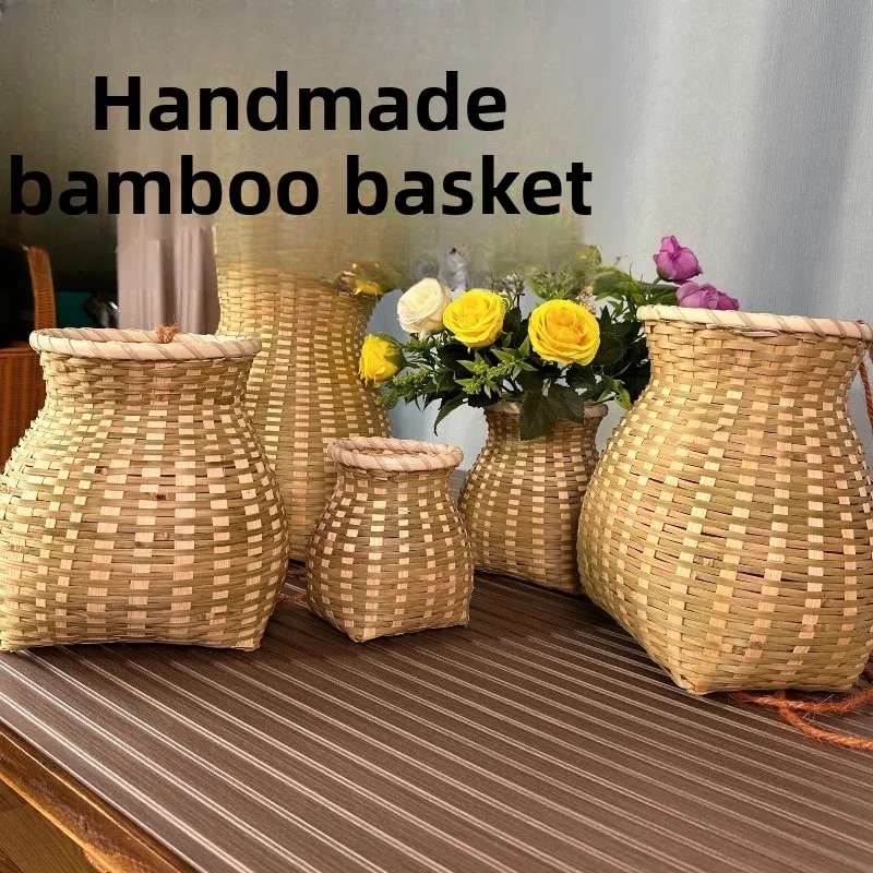 Bamboo weaving bamboo basket props dance performance Hanfu decoration back basket fish basket tea picking