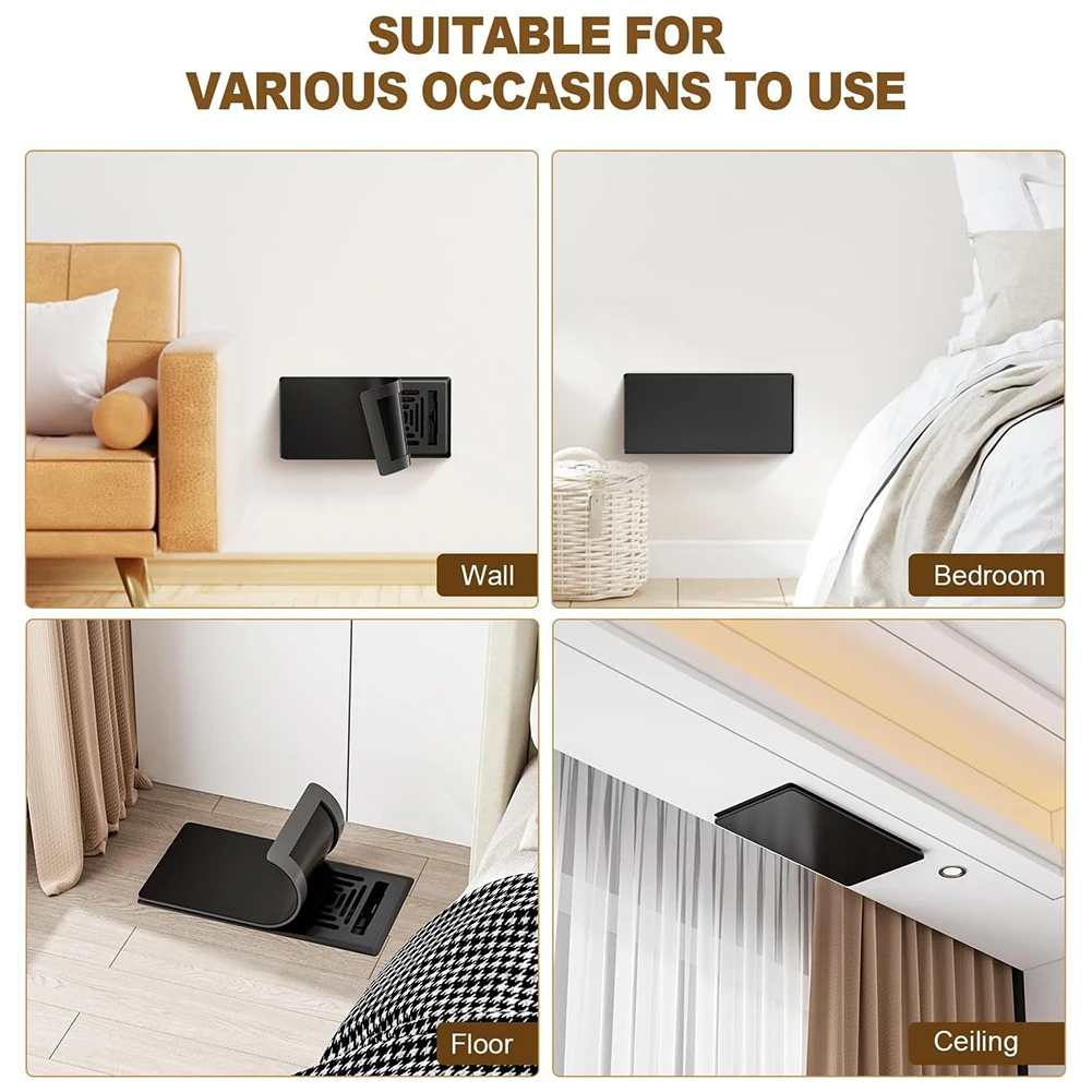 Black Magnetic Vent Covers for Steel Floor Grilles 31x15x1.5cm PVC Air Vent Filter Pack of 3 Tight Closure Design