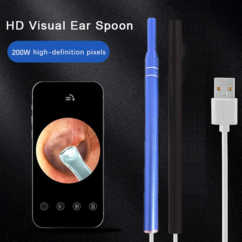 5.5MM HD Visual Ear Endoscope 3 in 1 USB Otoscope Ear Wax Cleaning Inspection Camera Tools for Android Phone PC