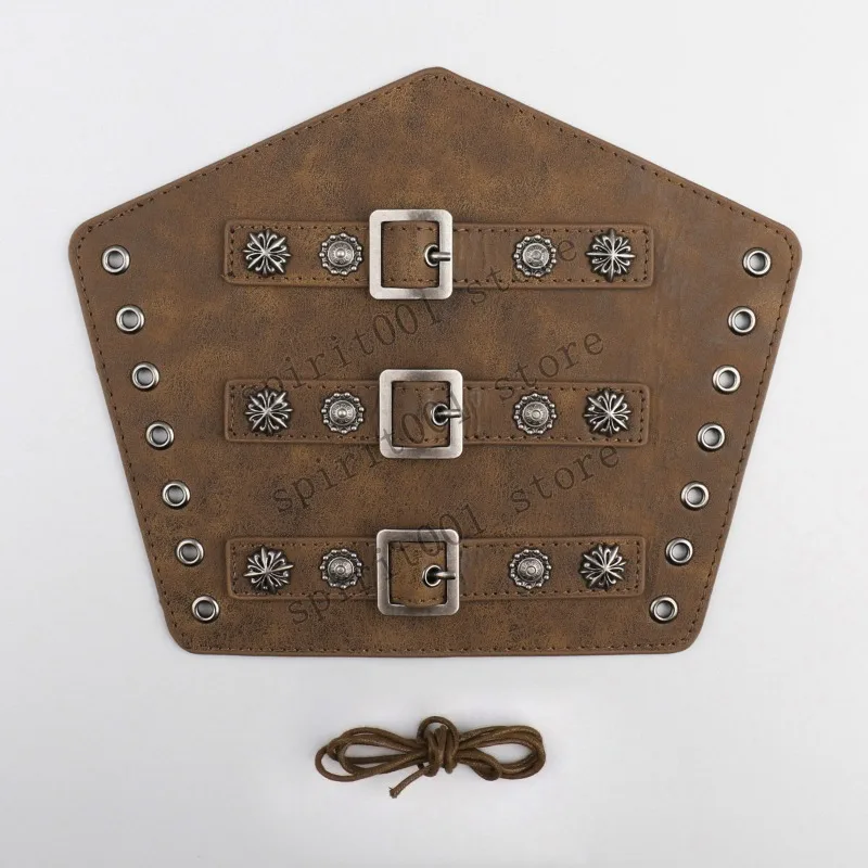 1 pc Men Medieval Cosplay PU Leather Armor Arm Warmer Lace-Up Pirate Knight Gauntlet Wristband Bracer Steampunk Accessory