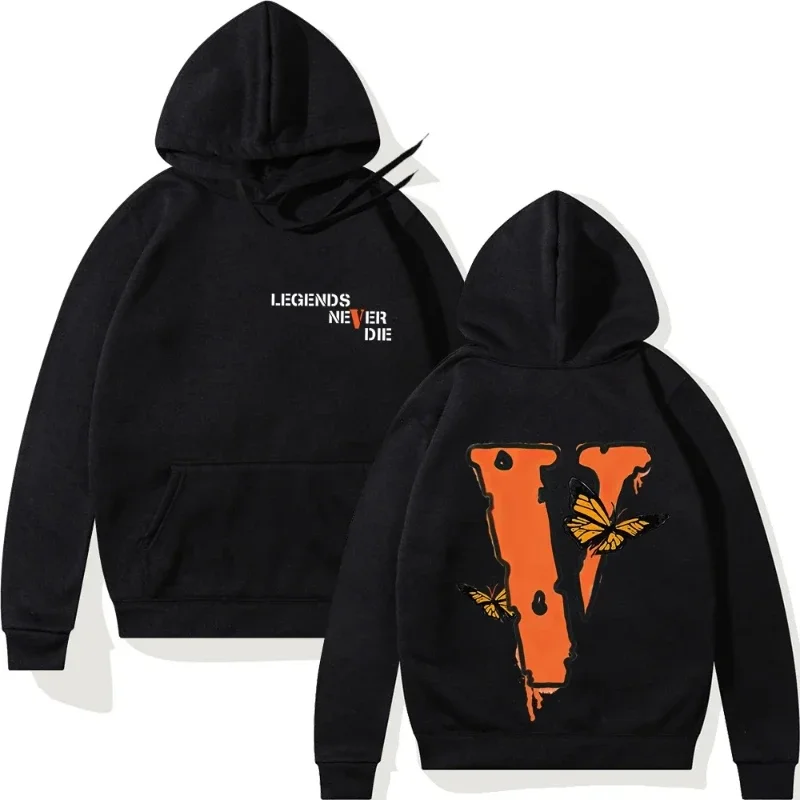 2026 Autumn/Winter Men's Loose Large V-print Hoodie Winter Casual Warm Lining Hoodie Sportswear Hoodie Warm Winter Gift