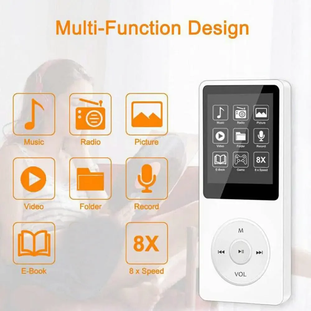 Mini Walkman MP3 Player Bluetooth Compatible Speaker Student Music MP3 MP4 Player FM Recording Ebook For Windows C2Y1