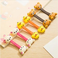 Japan Cartoon san-x rilakkuma cable winder earphone mobile phone data cable nail button cable winder storage artifact