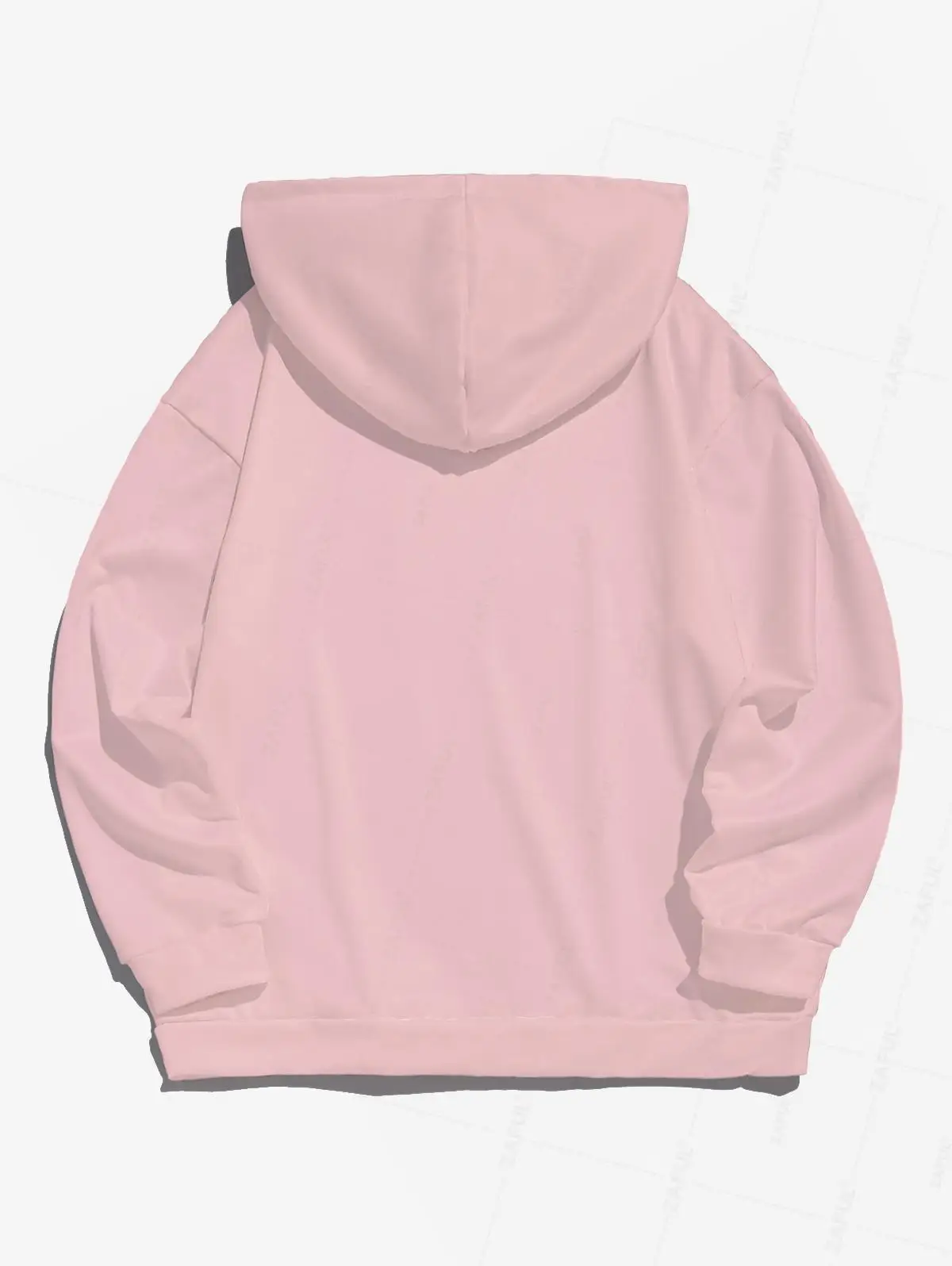 ZAFUL Pullover wanita pola stroberi huruf, Hoodie Pullover lengan panjang bercetak kasual Daiy