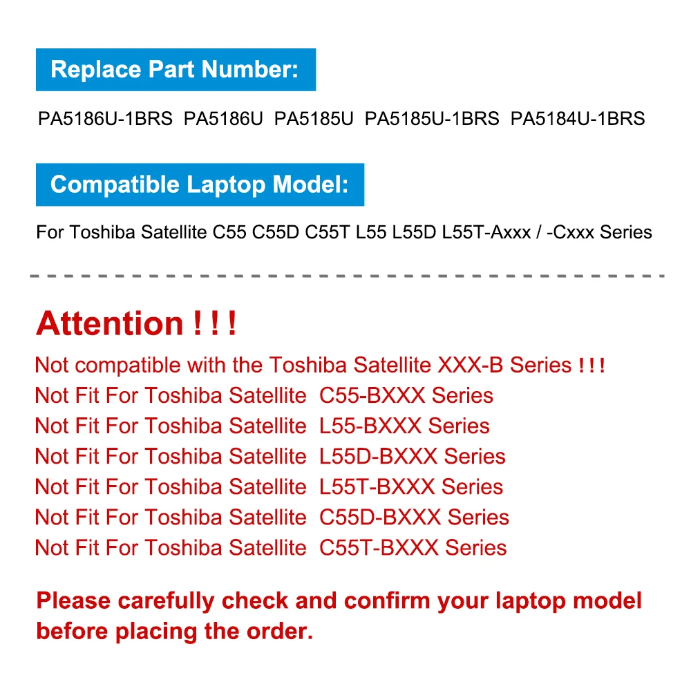 Batteria KingSener PA5186U PA5185U per Toshiba Satellite C55 C55D C55T L55 L50 L55D L55T PA5186U-1BRS 45WH/50WH