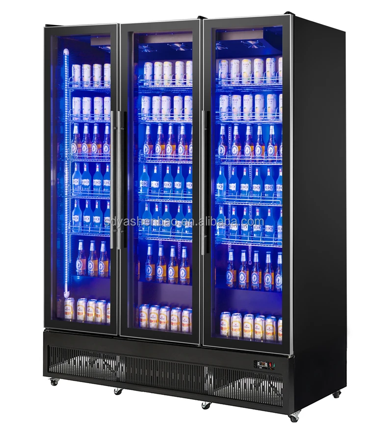 نمط جديد ثلاثة ألوان أدى ضوء النبيذ برودة البيرة الثلاجة مع ضاغط أسفل