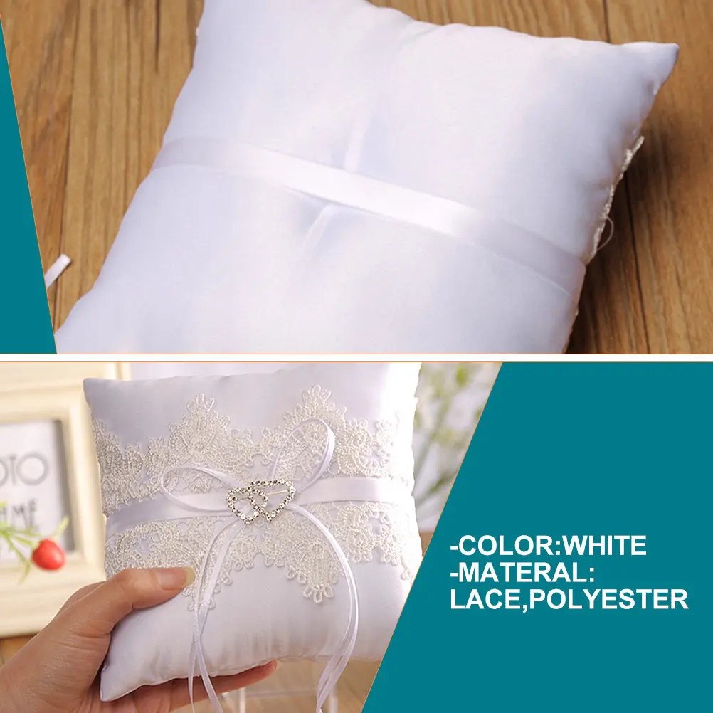 

Подушка для обручальных колец с кружевным декором, держатель для колец для невесты, украшение для свадебной вечеринки, подарок на девичник, декор для свадебного торжества