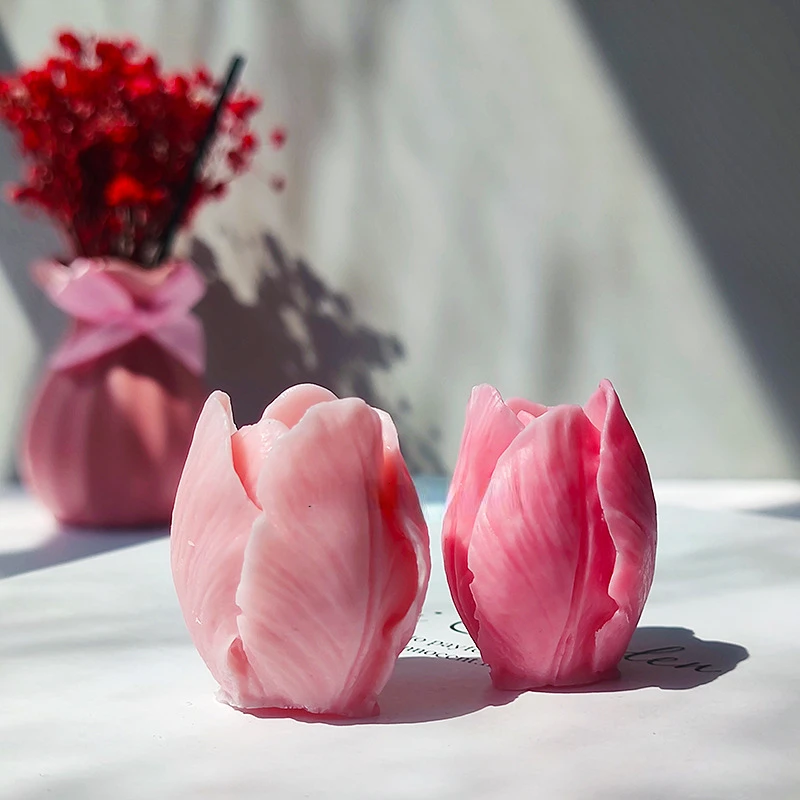 Budding Open Flowers Silicone Candle Mold Mini Flower Soap Gypsum Crafts Resin Mould DIY Chocolate Ice Cake Baking Molds view 5