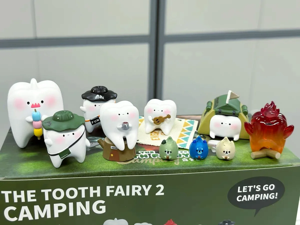 Tooth Fairy Let\'s Go Camping Blind Box Series 2 Figure Toy Kawaii Fun Teeth Miniature Dental Teaching Creative Decoration