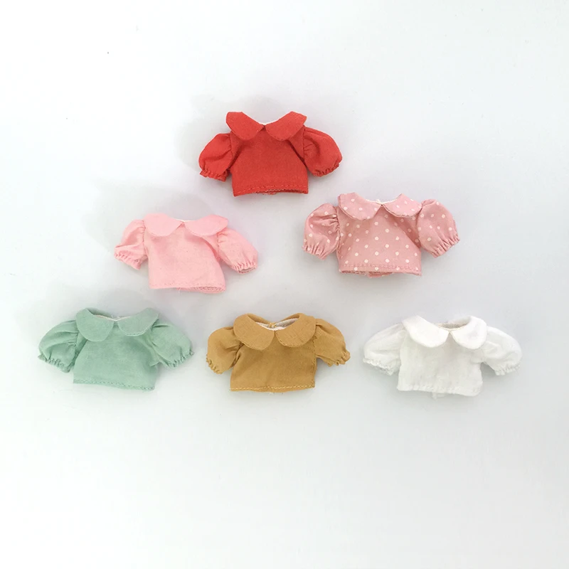 Ob11 Doll Clothes Doll puff-sleeved shirt Doll Denim Strap Pants For Nendoroids, Gsc, Ymy Body, Ufdoll, Obitsu11, 1/12bjd Doll view 2