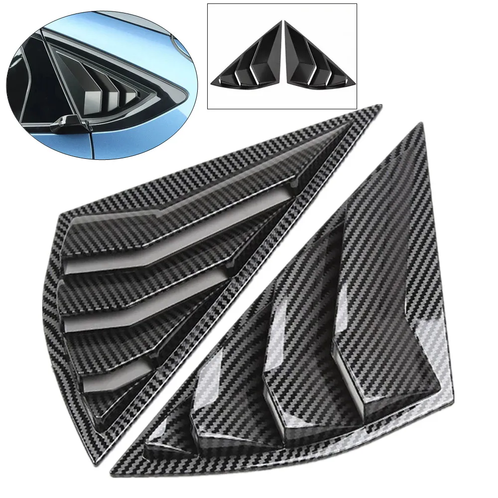 For Mustang Mach-E Mach E 2021 2022 Car Rear Window Louver Shutter Cover Scoop Side Vent Trim Windshield Cover ABS Carbon/Black