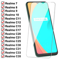 Transparent Tempered Glass For OPPO Realme 7 8 9 10 Pro Screen Protector C11 C12 C15 C17 C20 C21 C25 C30 C31 C33 C35 Glass Film