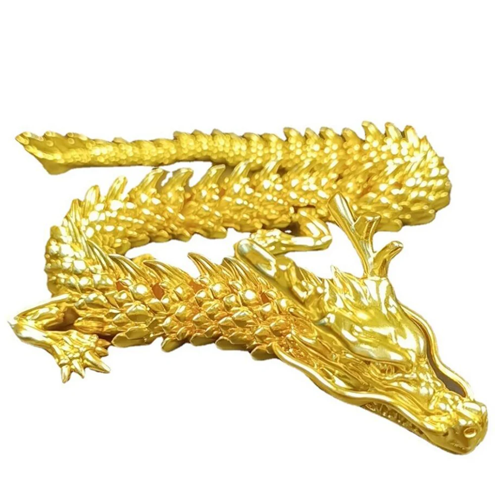 Dragon Figurines Chinese Style Exaggerate Dragon Desktop Ornaments 3D Zodiac Dragon Five Claws Brass Statue Sculpture Decorative