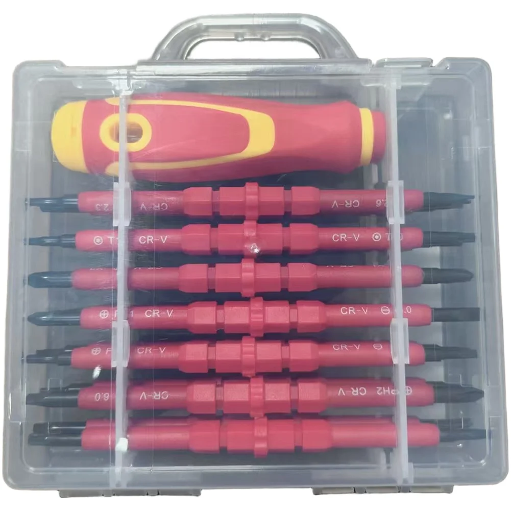 28 In 1 Magnetic Insulated Electrician Screwdriver Set 1000V Chrome Vanadium Steel Bits For Electrical Repair Hand Tools Kit