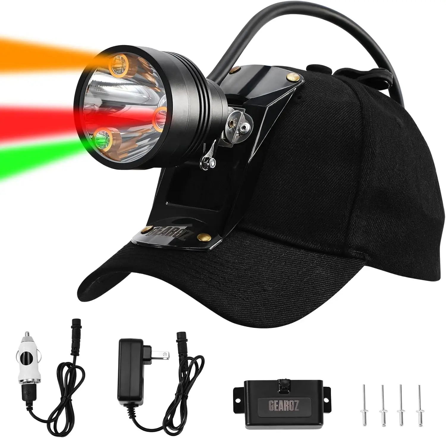 

Перезаряжаемый охотничий налобный фонарь 10 Вт, 600 люмен, 6 режимов, водонепроницаемость IPX5 для ночной охоты на койотов, диких свиней и хищников