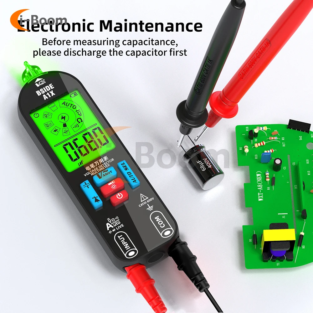 BSIDE A1X Electrical Test Pen Mini Smart Multimeter Auto Ranging USB Charging Voltmeter Ammeter Meter for Electricians