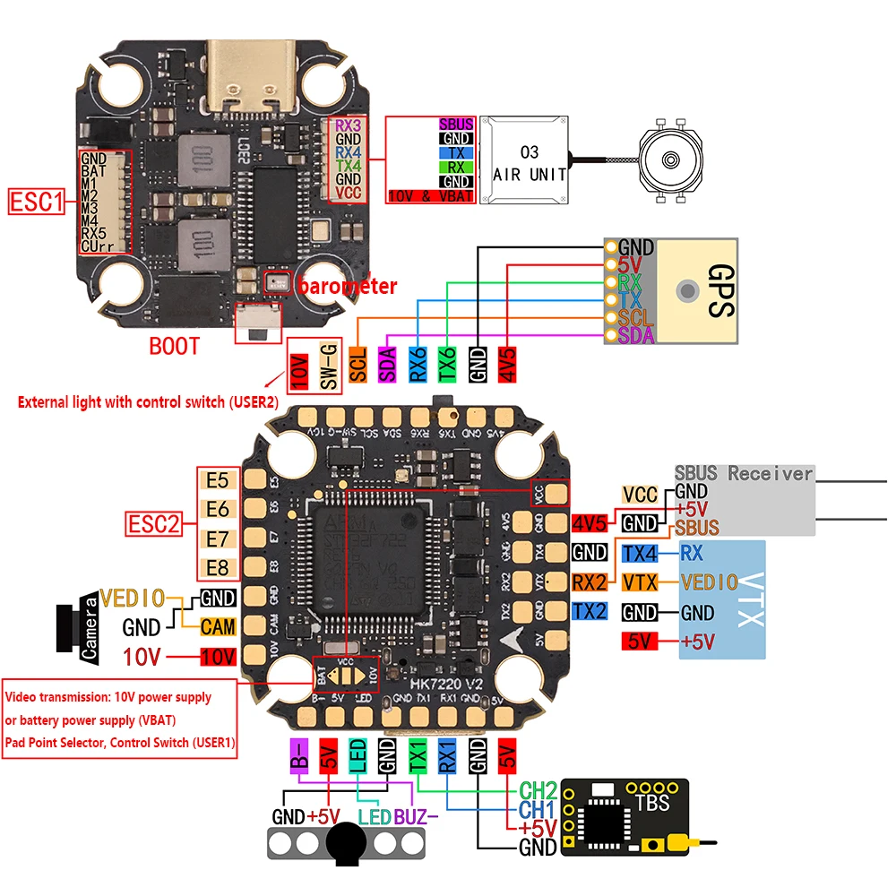 65A miniF7 Stack Equipped With BLHeli-32 65A 4-in-1 ESC F722 Flight Control Compatible With DJI O3 Air Unit