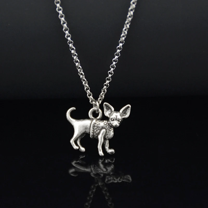 3 Styke Vintage Chihuahua & Corgi & Collie Dog Pendant Stainless Steel Chain Necklace  For Women Fashion Accessories jewelery