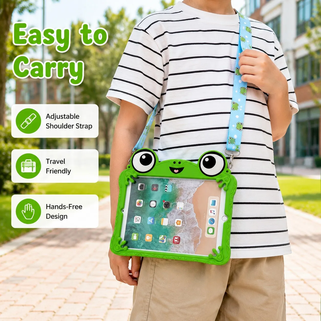 For Honor Pad X9 X8A 11 X9A X10 Pro 11.5 Inch Tablet Case Cute 3D Cartoon Frog Bracket Soft Silicone Cover view 3
