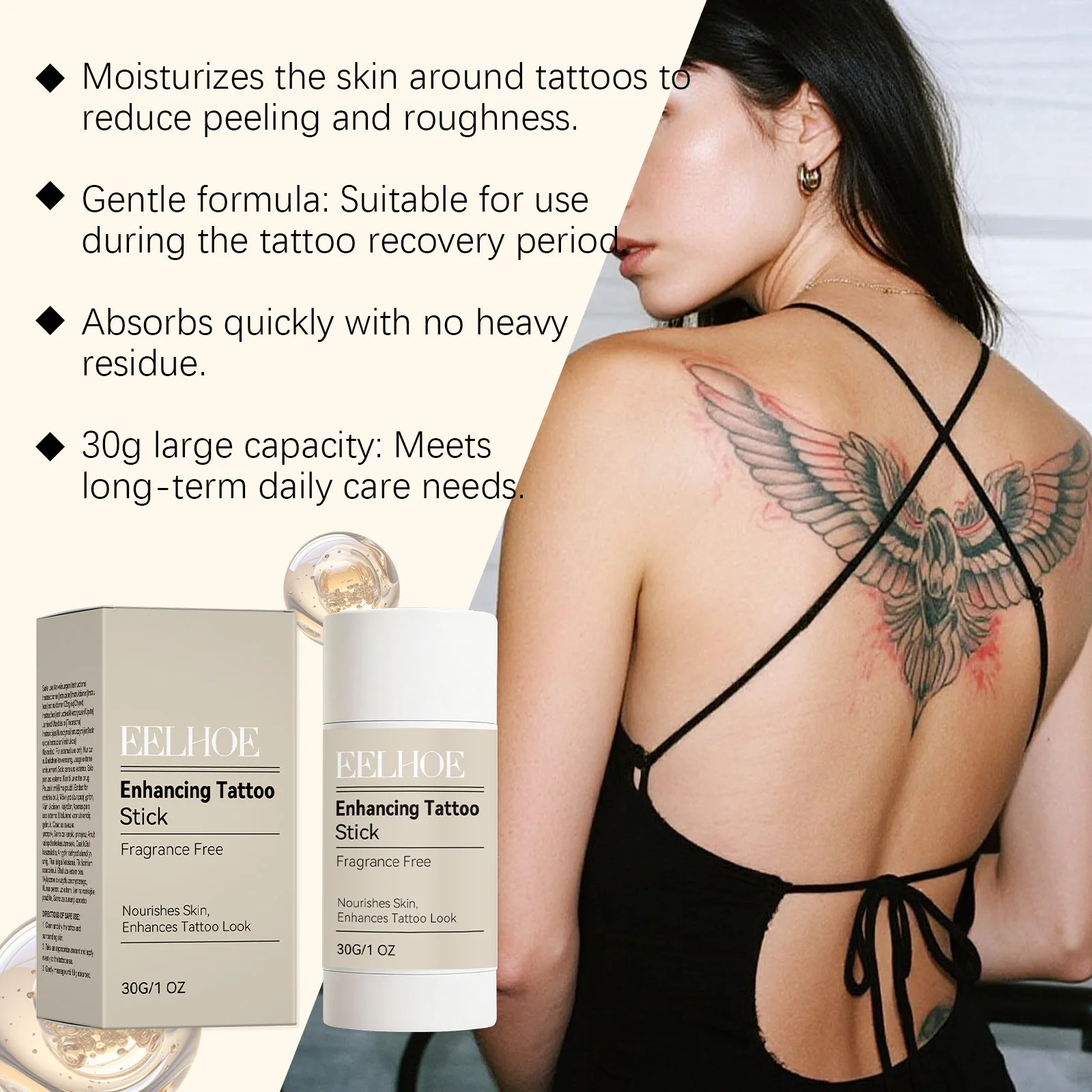 Vegan Tattoo Balm Stick Tattoo Aftercare Repair Ointment Prevent Ink Fade Moisturize Fresh Old Tattoo Soothe Sensitive Skin