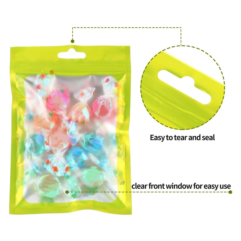 100 Pcs Resealable Food Storage Bags With Clear Pouch For Food Sealing