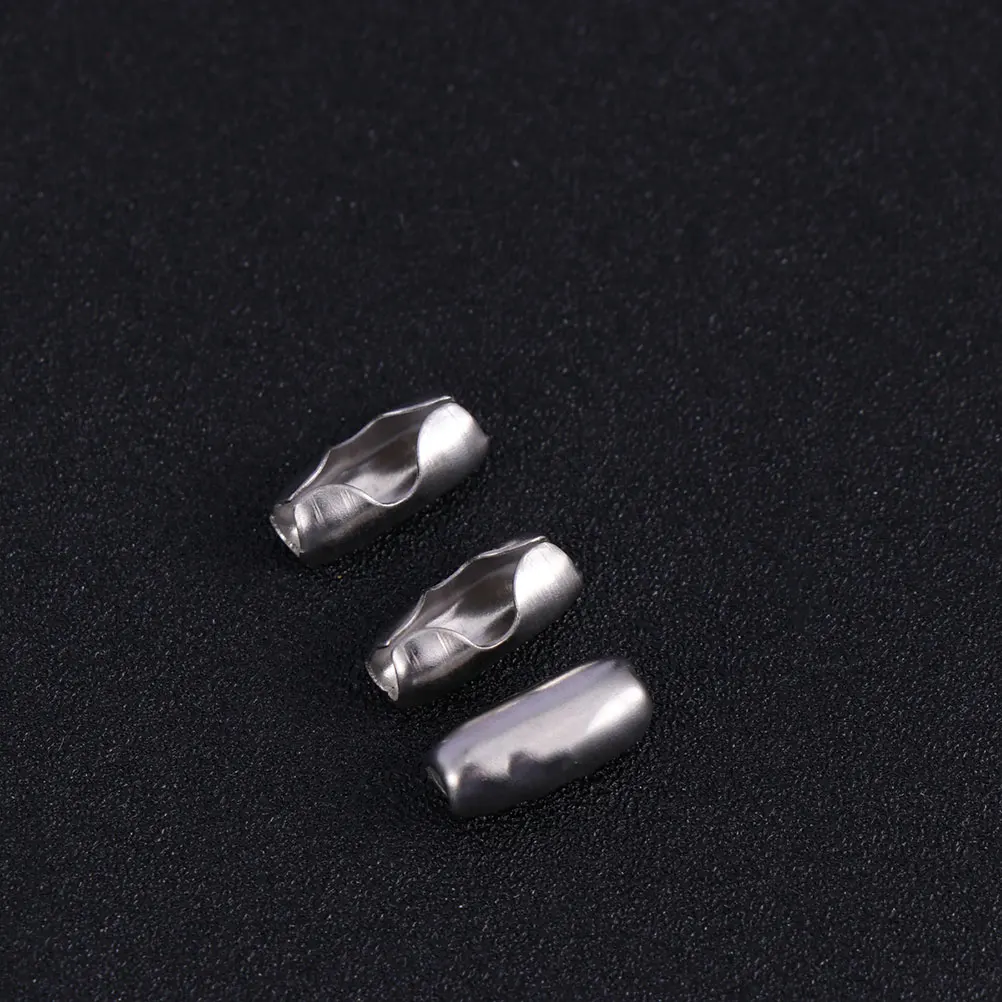 

200pcs Metal Waist Buckle Chain Clasps Stainless Steel Bead Ball Necklace Connector for DIY Jewelry Making Durable 100 Pieces