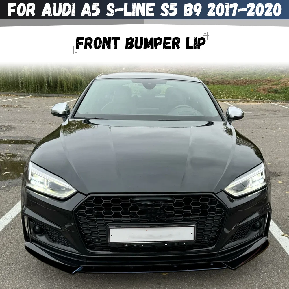 Pour Audi A5 S-Line S5 B9 F5 Pré-lifting 2017-2020 – Lame de pare-chocs avant, séparateur de pare-chocs avant, protection de pare-chocs avant