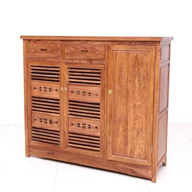 African huanghuali wood hedgehog red sandalwood three-door shoe cabinet, locker