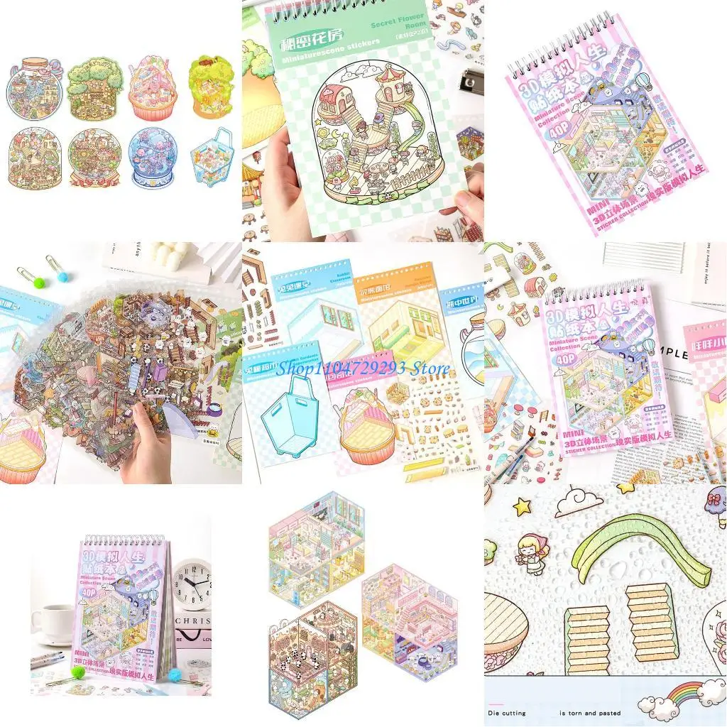 Y2GD Childrens Scenario Sticker Craft Sticker Handbook 3D Environment Design Set For Parent Child Interaction And Learning