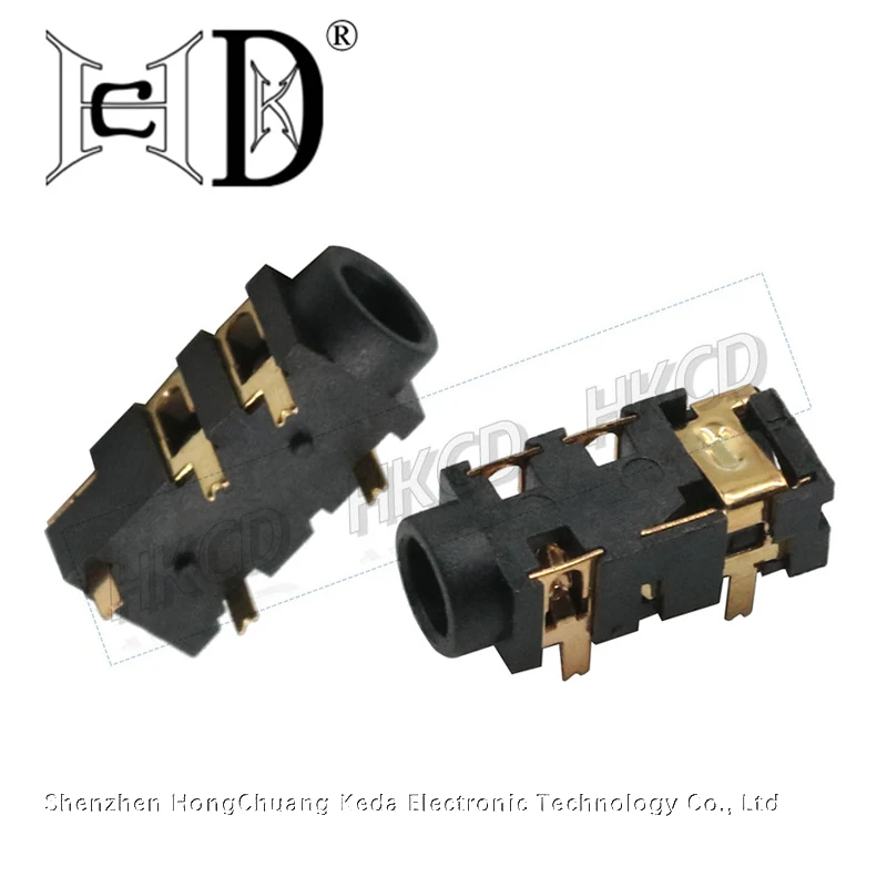 10 pcs PJ-327D power socket_3.5MM headphone socket 5-foot socket harpoon 2 fixed-foot socket base