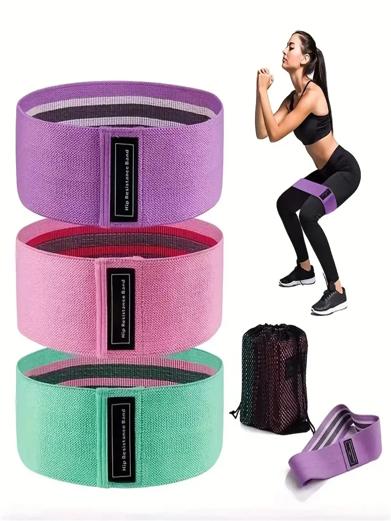 Pilates Yoga Elastic Resistance Bands, Exercise Stretch Flex Band For Booty Legs Workout