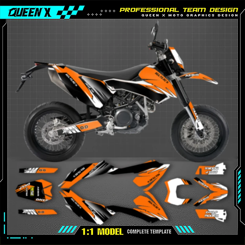 

Queen X MOTOR Motorcycle For KTM LC4 SMC690 2008 2009 2010 2011 008 Graphics Background Decals Stickers Kits